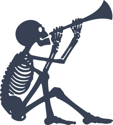 Skeleton With Trumpet Sticker