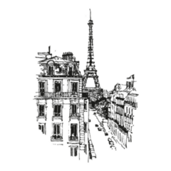 Sketch Art Architecture Eiffel Tower In France Sticker
