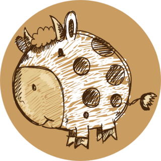 Sketch Doodle Cow Animal Sticker