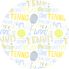 Sketch Handwritten Tennis Pattern Sticker