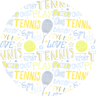Sketch Handwritten Tennis Pattern Sticker