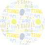 Sketch Handwritten Tennis Pattern Sticker