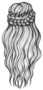 Sketch Illustration Of Long Hair Sticker