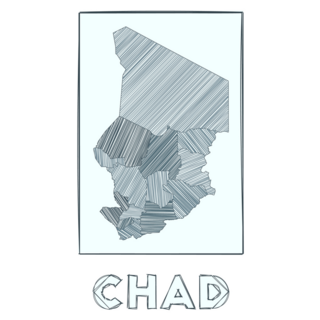 Sketch Map Of Chad Sticker
