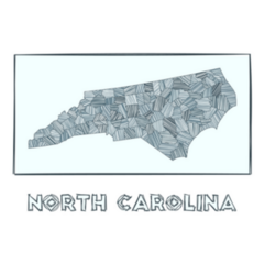 Sketch Map Of North Carolina Lettering Sticker