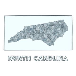 Sketch Map Of North Carolina Lettering Sticker