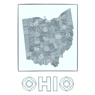 Sketch Map Of Ohio Lettering Sticker