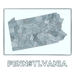 Sketch Map Of Pennsylvania Unique Lettering Sticker