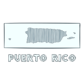 Sketch Map Of Puerto Rico Lettering Theme Sticker