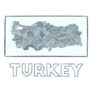 Sketch Map Of Turkey Grayscale Sticker