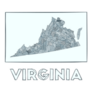 Sketch Map Of Virginia Grayscale Hand Drawn Sticker