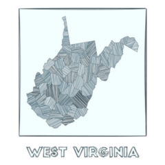 Sketch Map Of West Virginia Grayscale Sticker