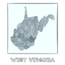 Sketch Map Of West Virginia Grayscale Sticker