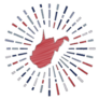 Sketch Map Of West Virginia Sunburst Sticker