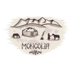 Sketch Mongolia Illustration Sticker