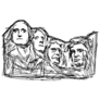 Sketch Mount Rushmore Isolated South Dakota Sticker