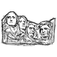 Sketch Mount Rushmore Isolated South Dakota Sticker