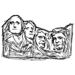 Sketch Mount Rushmore Isolated South Dakota Sticker