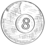 Sketch Of A Billiard Ball Sticker