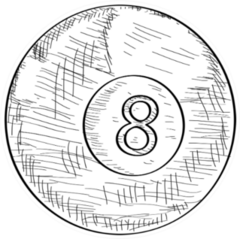 Sketch Of A Billiard Ball Sticker