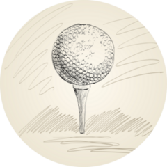Sketch Of A Golf Ball Hand Drawn Illustration Sticker
