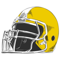 Sketch Of American Football Helmet In Yellow Sticker