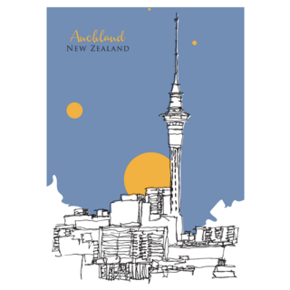 Sketch Of Auckland, New Zealand Sticker