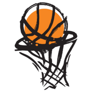 Sketch of Basketball in Hoop Sticker