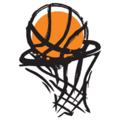 Sketch of Basketball in Hoop Sticker
