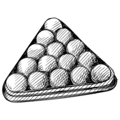 Sketch Of Billiard Balls Sticker