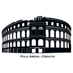 Sketch Of Coliseum In Pula, Croatia Sticker