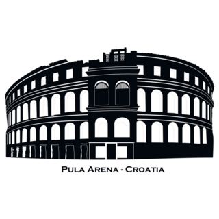 Sketch Of Coliseum In Pula, Croatia Sticker
