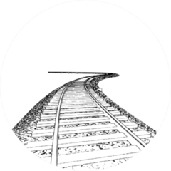 Sketch Of Curved Train Track Sticker