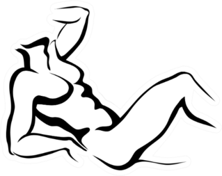 Sketch Of Lying Man Sticker