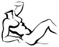 Sketch Of Lying Man Sticker