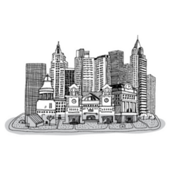Sketch Of New York Sticker
