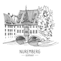 Sketch Of Nuremberg, Germany Historical Building Sticker