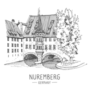 Sketch Of Nuremberg, Germany Historical Building Sticker