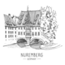 Sketch Of Nuremberg, Germany Historical Building Sticker