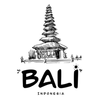 Sketch Of Pura Ulun Danu Bali, Indonesia Sticker