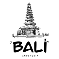 Sketch Of Pura Ulun Danu Bali, Indonesia Sticker