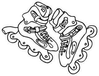 Sketch Of Roller Skates Sticker