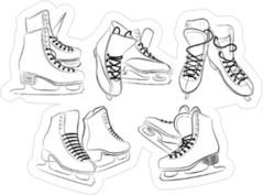 Sketch Of The Figure Skates Sticker