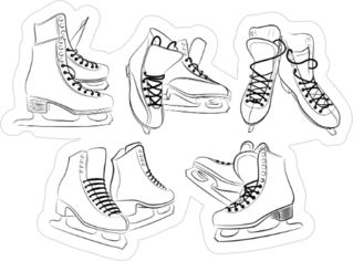 Sketch Of The Figure Skates Sticker