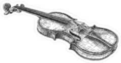 Sketch of Violin Sticker