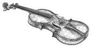 Sketch of Violin Sticker