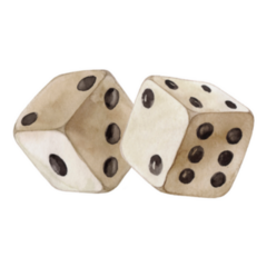 Sketch Two Dice Watercolor Sticker