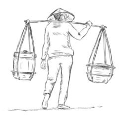 Sketch Vietnamese Vendor Sticker