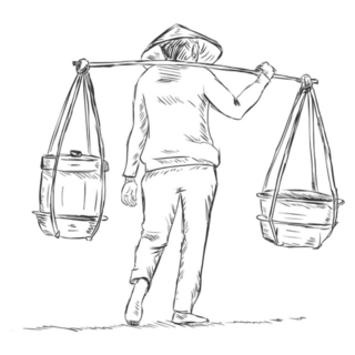 Sketch Vietnamese Vendor Sticker