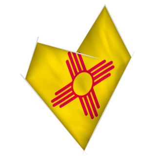 Sketched Crooked Heart With Flag Of New Mexico Sticker